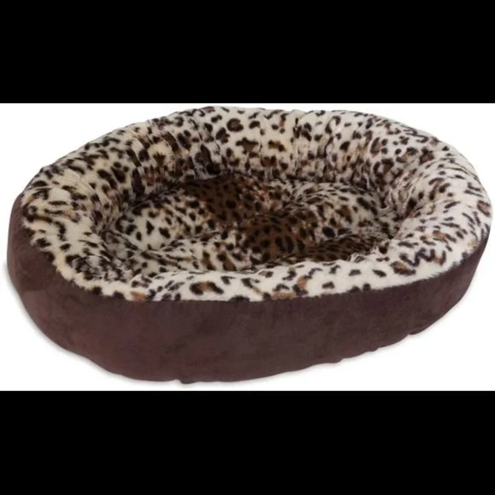 Pet Round Animal Print Pet Bed for Small Dogs and Cats 18-inch by 18-inch